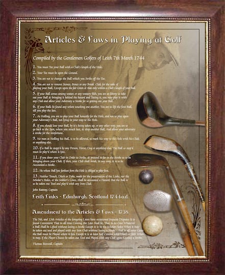 Rules of Golf Framed Print 18" x 22"